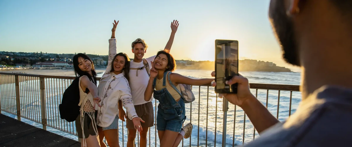 Students at Bondi Beach