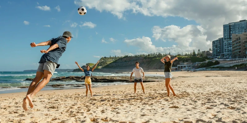 Students at Newcastle Beach 