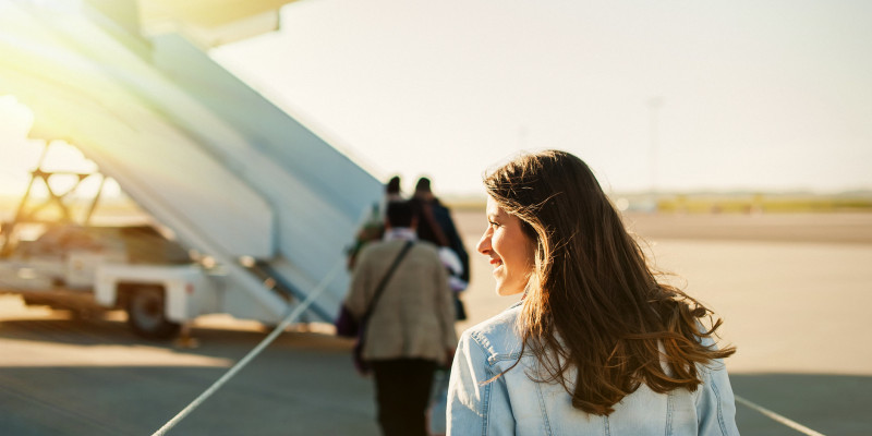 Boarding plane